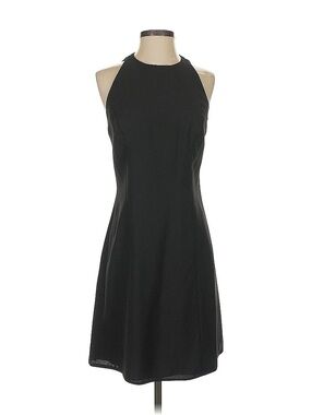 Sleek Black Halter Mini Dress